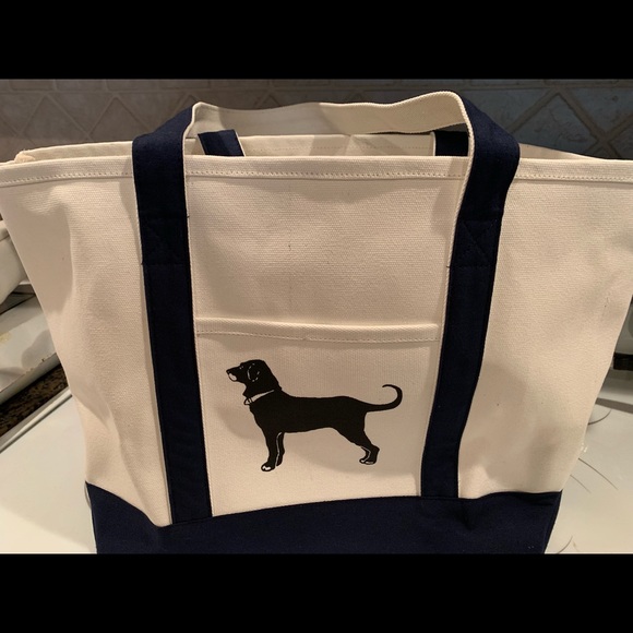 Handbags - Black dog canvas tote bag